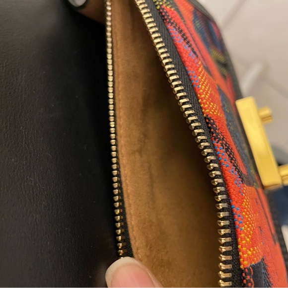 MCM Gretl Cubic Logo Jacquard/Leather Crossbody - Picture 9 of 11